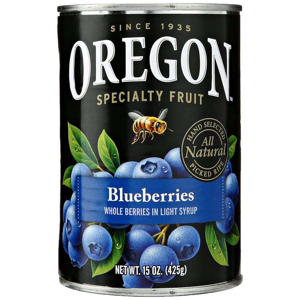 Oregon Canned Blueberries in Light Syrup, 15 oz.