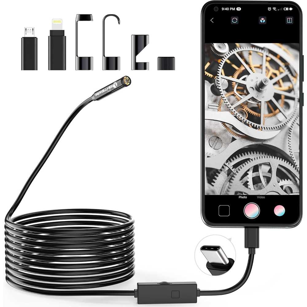 Lightswim 16.5' 1920P Endoscope Snake Camera for Smartphones