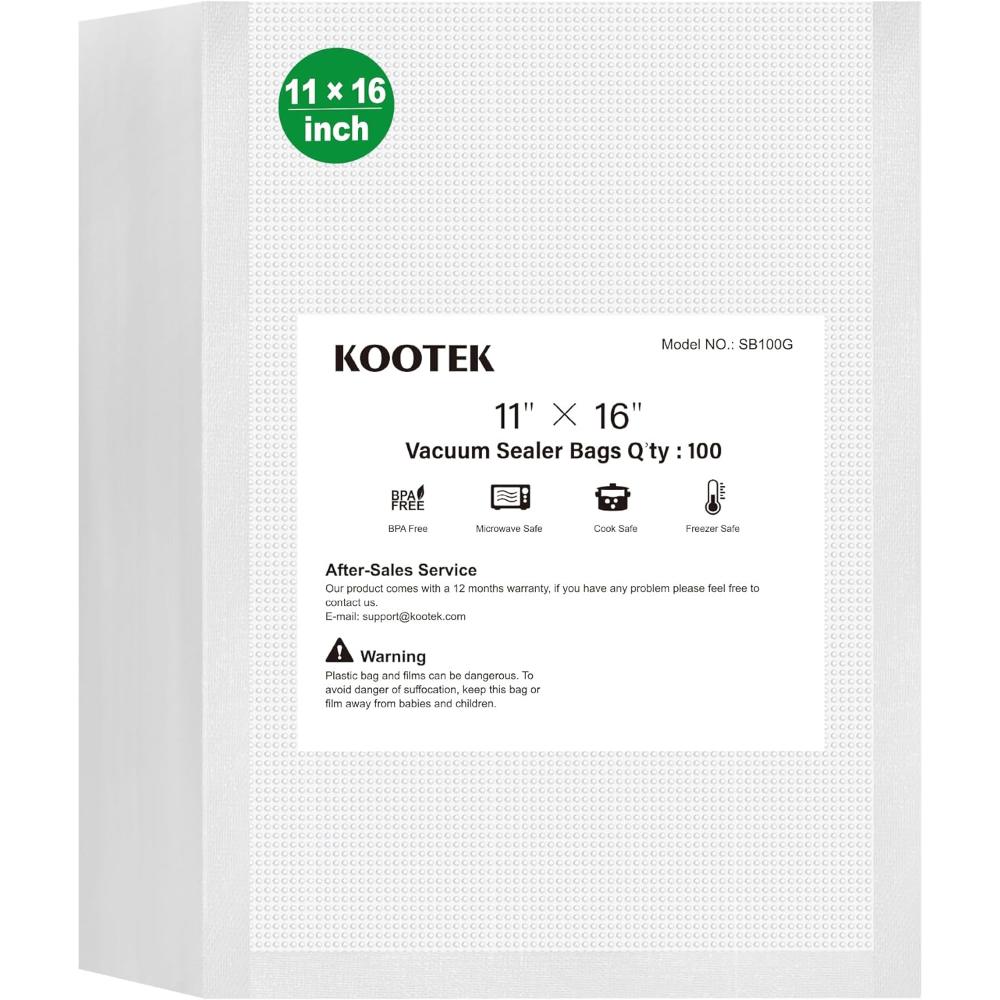100-Pack Kootek Gallon Vacuum Sealer Bags (11" x 16")