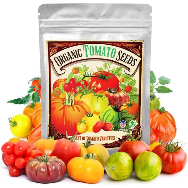 Sprout N Green 1,500+ 10-Variety Heirloom Organic Tomato Seeds