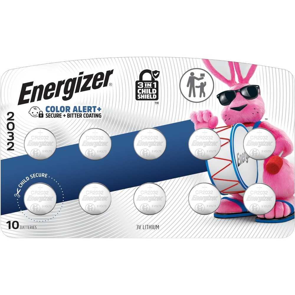 10-Pack Energizer 2032 3V Lithium Coin Cell Battery