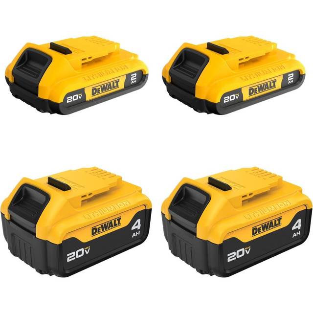 4-Pack DEWALT 20V MAX Lithium Ion Battery (2x 4Ah + 2x 2Ah)