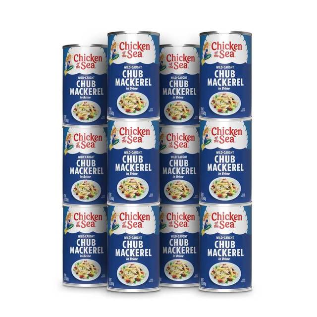 12-Pack Chicken of the Sea Wild Caught Chub Mackerel, 15 oz.