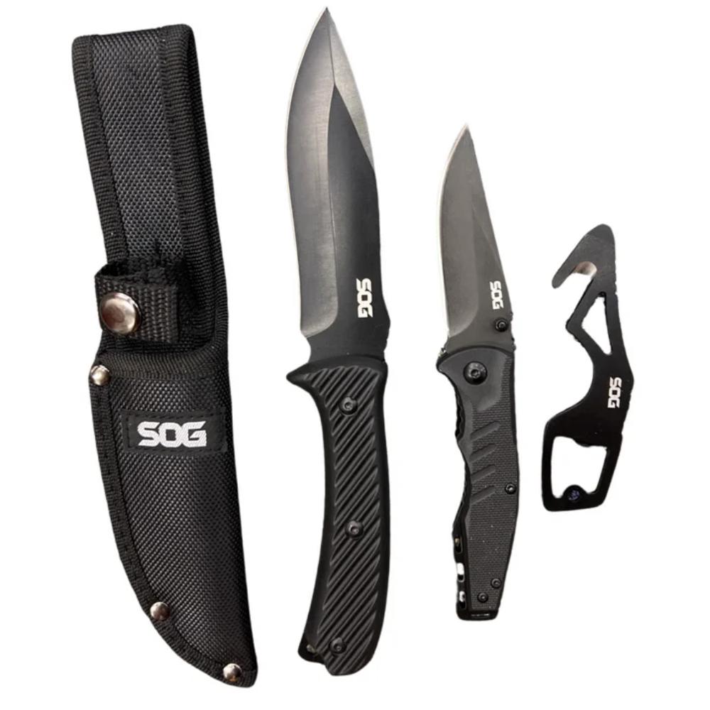 SOG Pro 3.5 Stainless Steel 3-Piece Knife Kit
