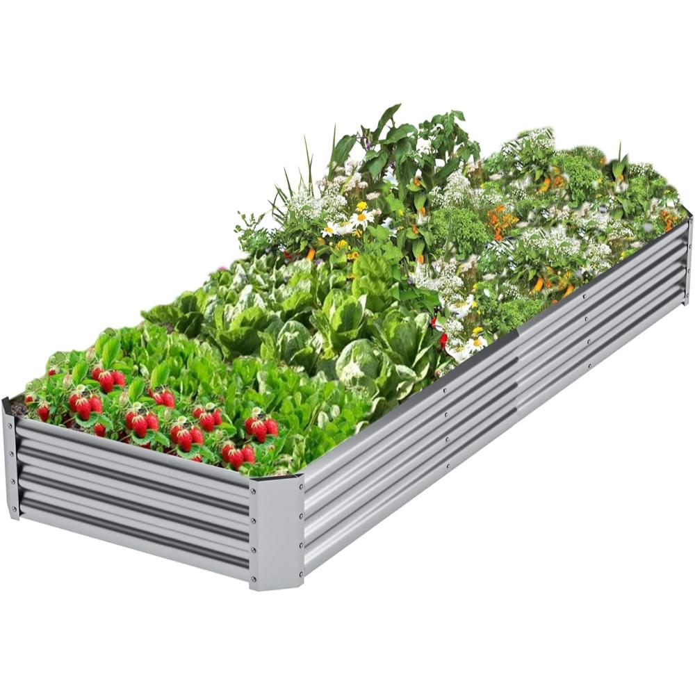 Besebay 12' x 4' Galvanized Raised Garden Bed