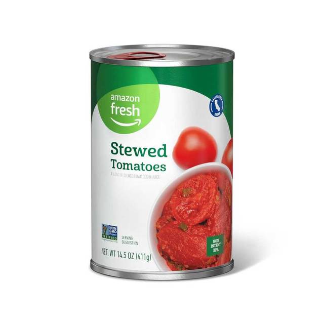Amazon Fresh Stewed Canned Tomatoes, 14.5 oz.