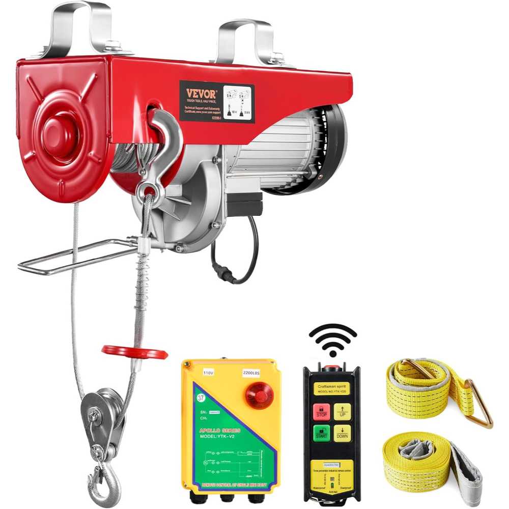 VEVOR 2200 lb. 110V Electric Hoist w/ Wireless Remote Control