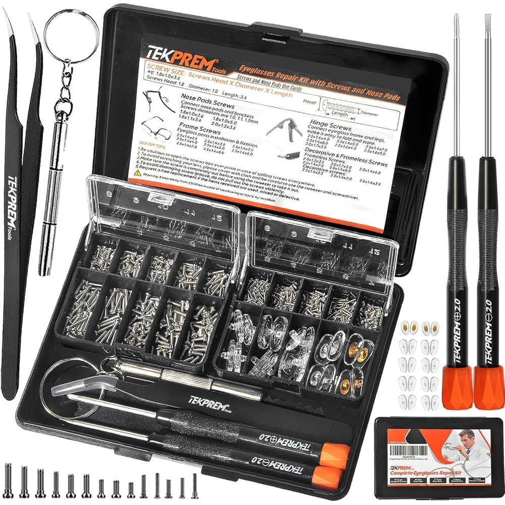 Tekprem Magnetic Eyeglass Repair Kit w/ Screws & Pads