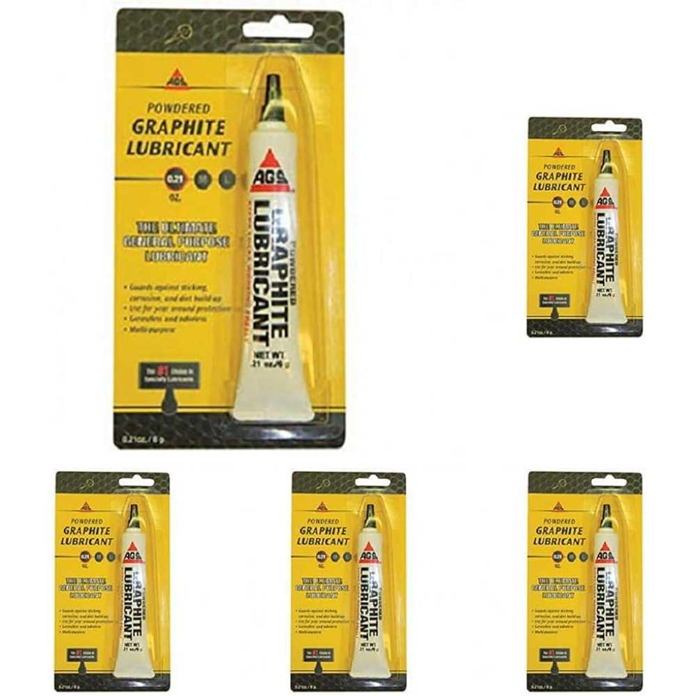5-Pack AGS Extra-Fine Dry Powdered Lubricant, 0.21 oz.