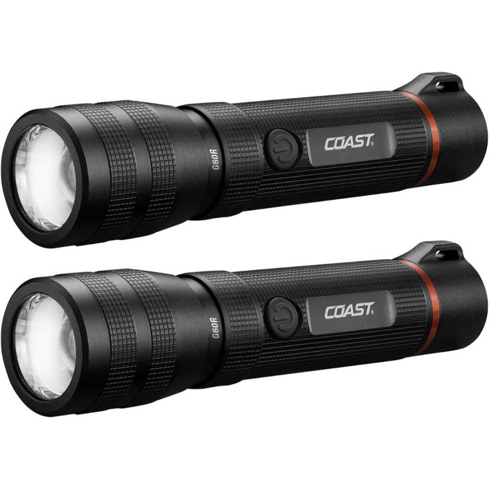 2-Pack Coast G60R 1000-Lumen USB-C Rechargeable Flashlight