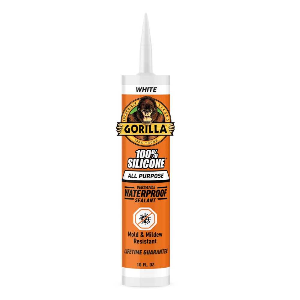 Gorilla 100% Silicone Waterproof Sealant, 10 oz. (White)