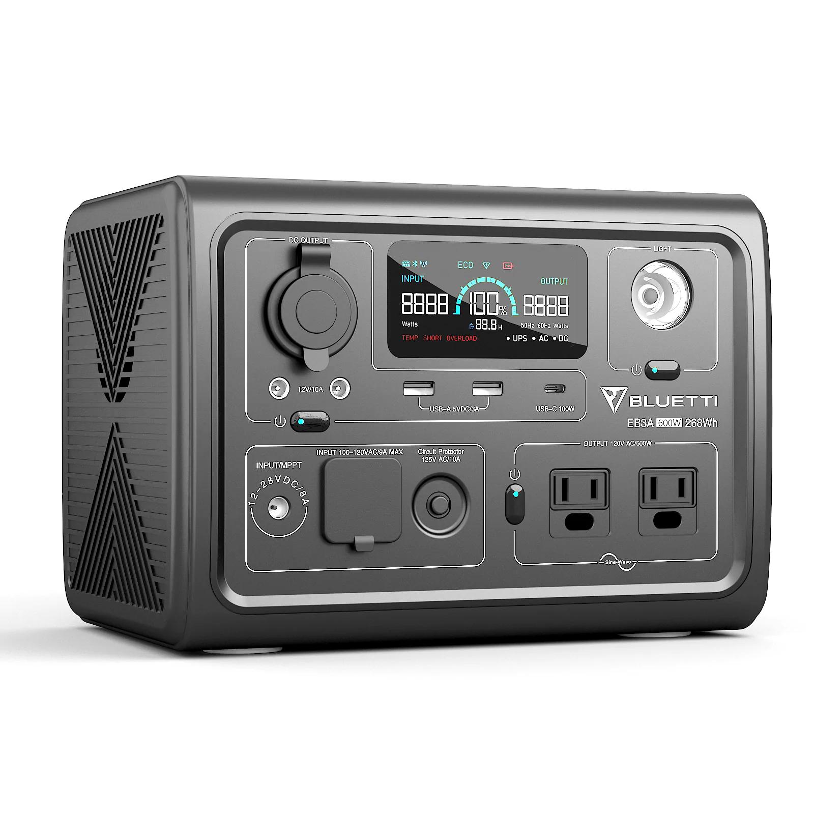 Bluetti EB3A 600W/268Wh LiFePO4 Power Station