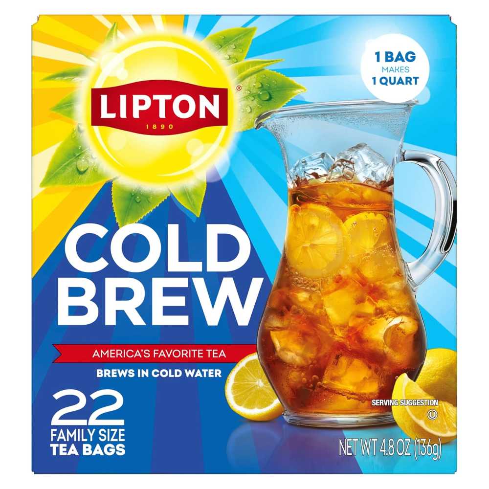 22-Pack Lipton Family-Size Cold Brew Iced Tea Bags