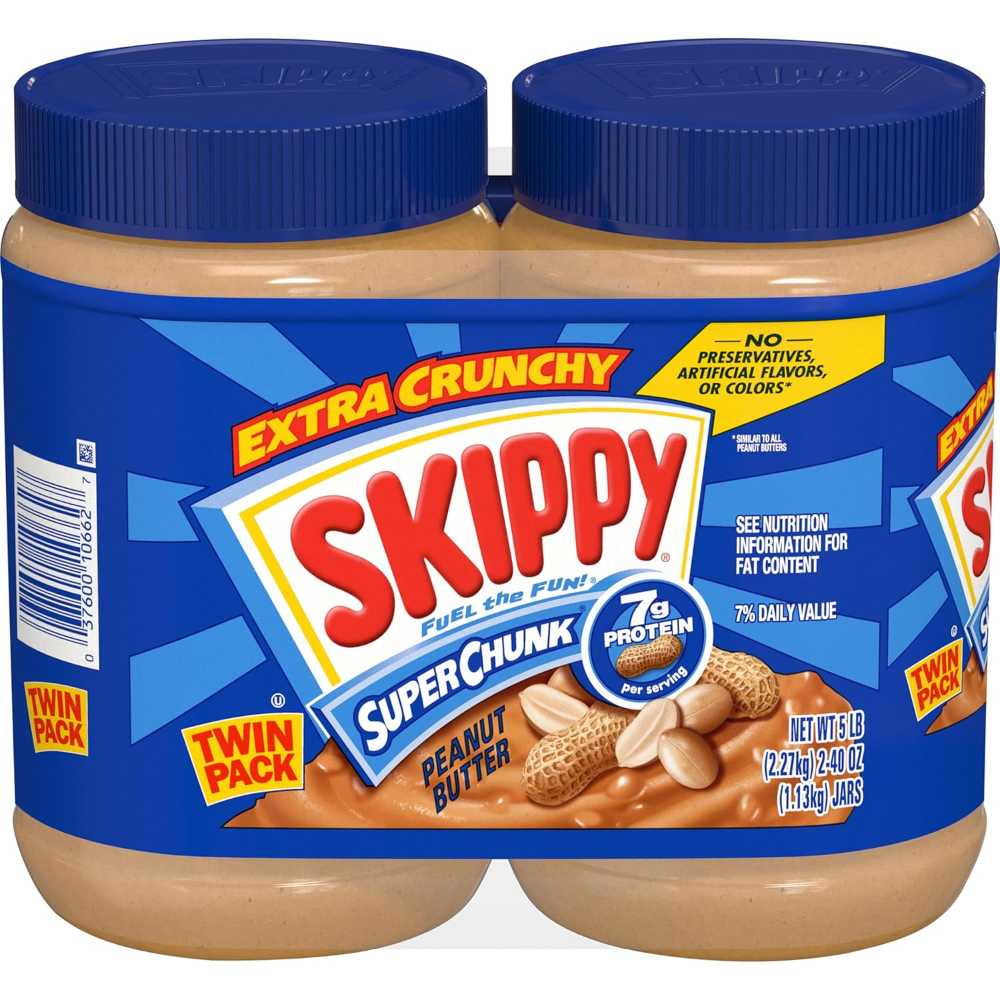 2-Pack SKIPPY Super Chunky Peanut Butter, 40 oz.