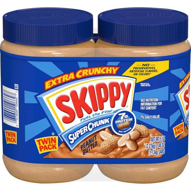 2-Pack SKIPPY Super Chunky Peanut Butter, 40 oz.