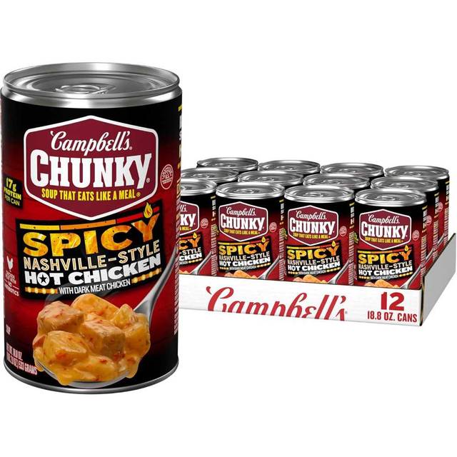 12-Pack Campbell’s Chunky Nashville-Style Hot Chicken Soup, 18.8 oz.