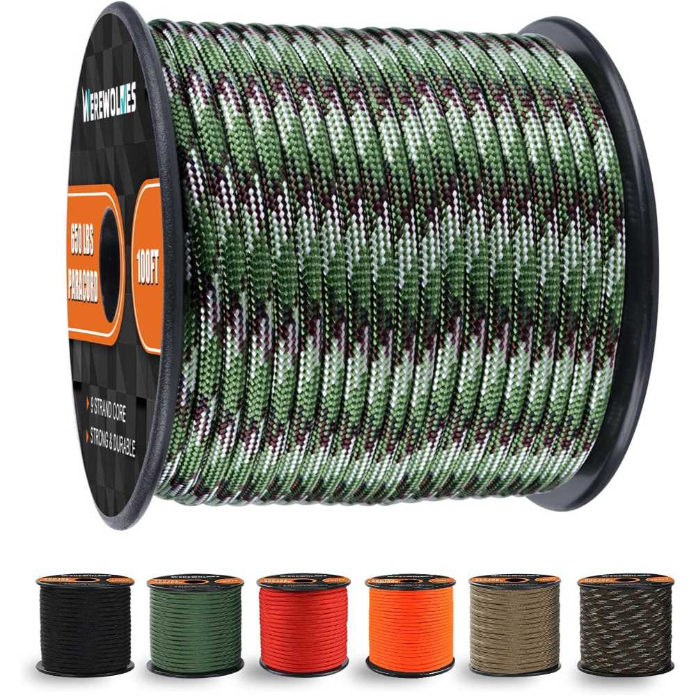 Werewolves 200' 650 lb. Paracord (Army Green Camo)
