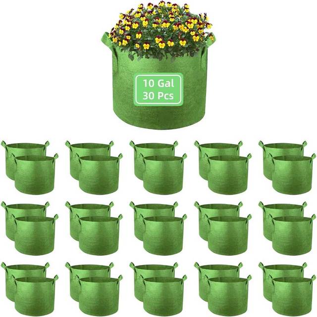 30-Pack Ohiyoo 10-Gallon Fabric Grow Bags