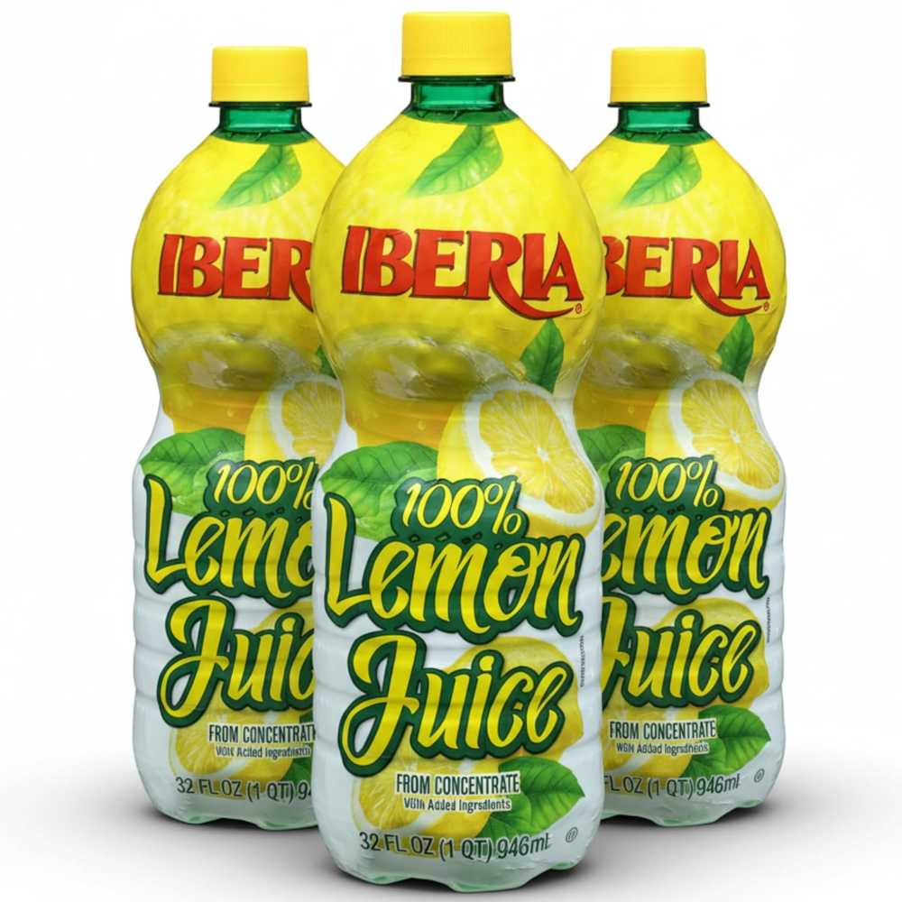 3-Pack Iberia 100% Lemon Juice, 32 oz.