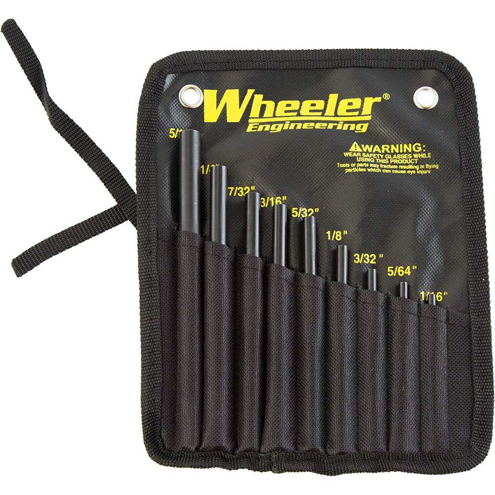9-Piece Wheeler Engineering Roll Pin Starter Punch Set for Gunsmithing