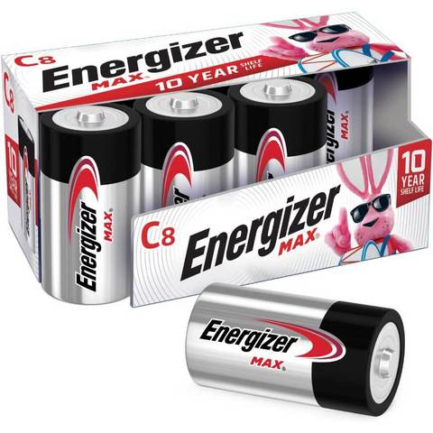 8-Pack Energizer MAX C Batteries