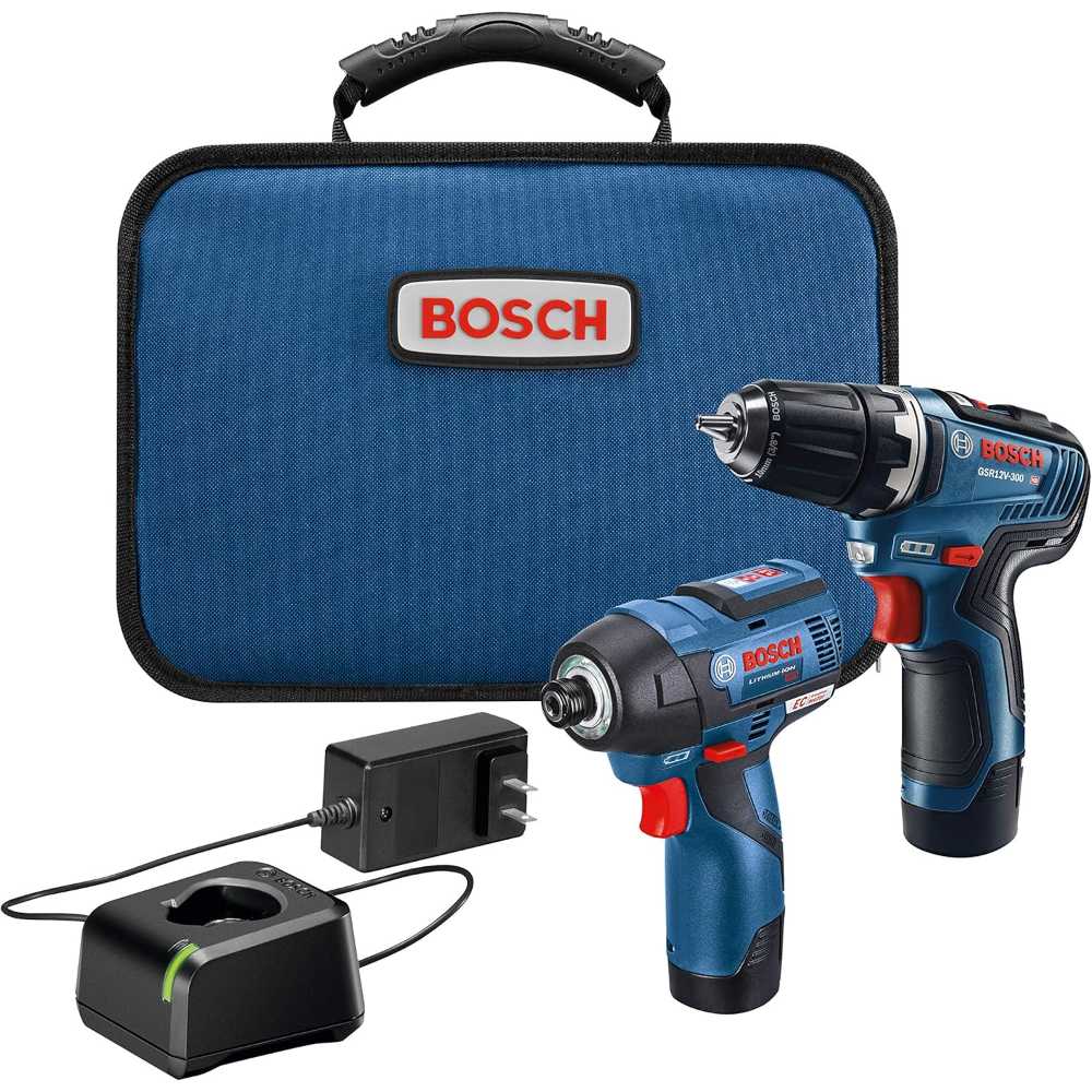 BOSCH 12V Max 2-Tool Brushless Combo Kit w/ 3/8" Drill/Driver + 1/4" Hex Impact Driver + 2x 2Ah Batteries