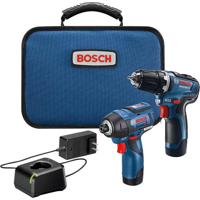 BOSCH 12V Max 2-Tool Brushless Combo Kit w/ 3/8" Drill/Driver + 1/4" Hex Impact Driver + 2x 2Ah Batteries