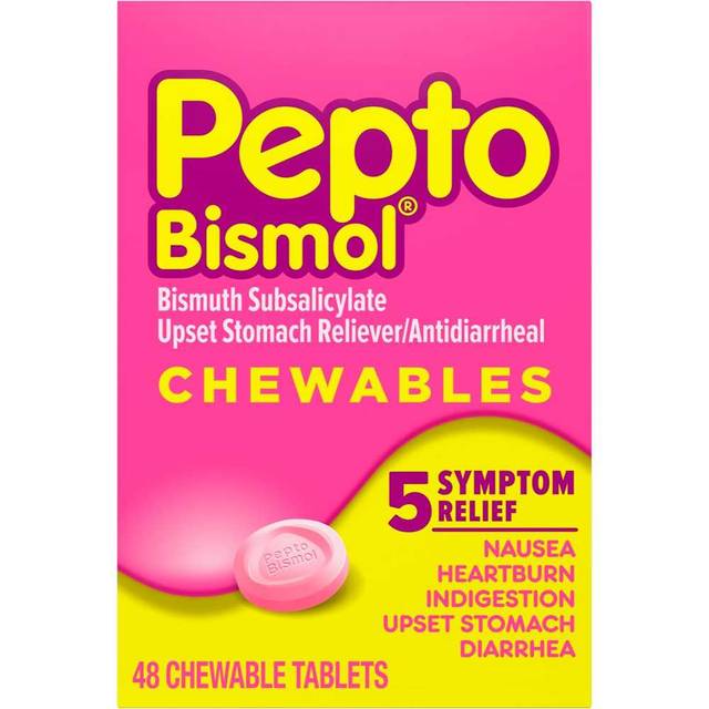 48-Pack Pepto Bismol 5-Symptom Chewable Tablets, 8 oz.