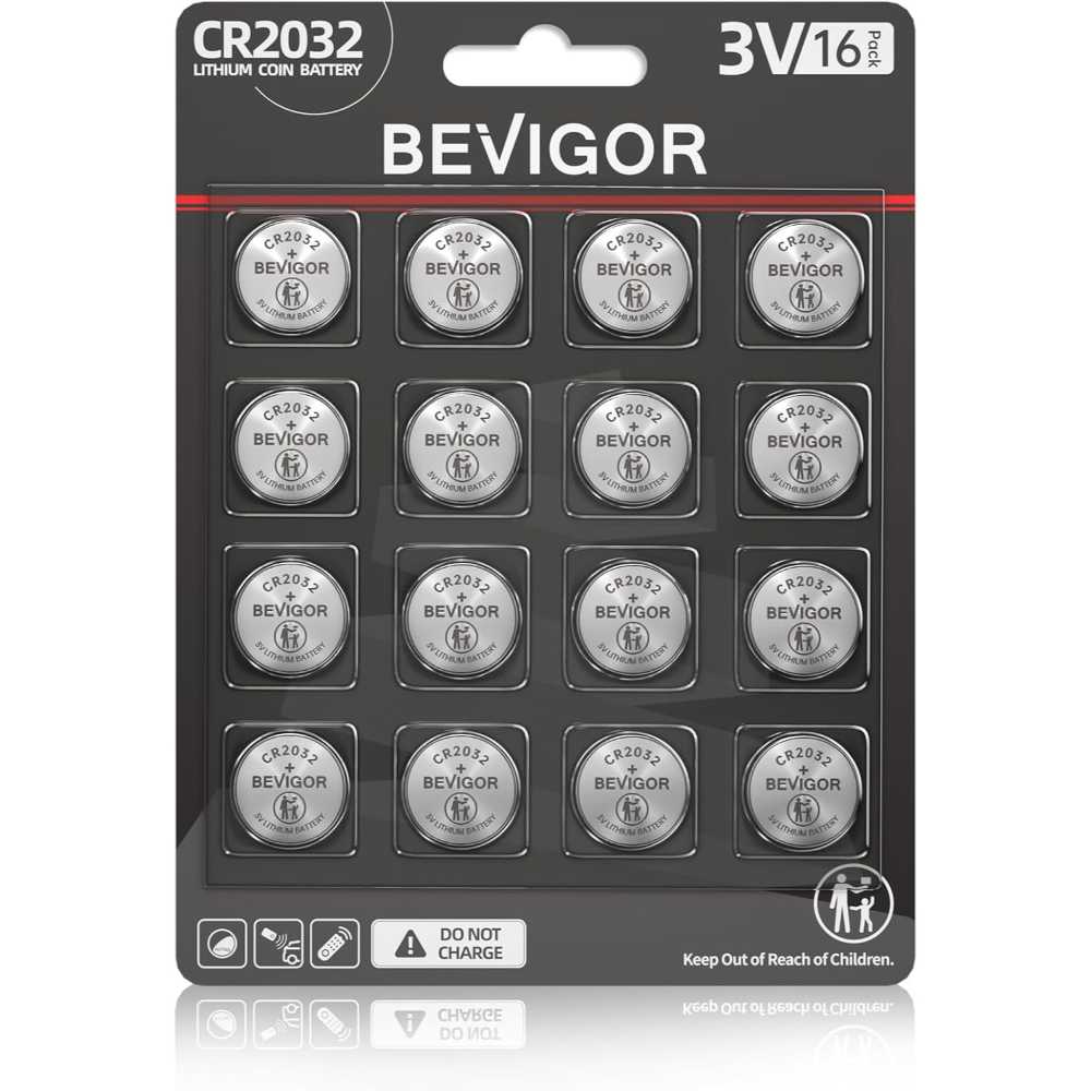 16-Pack Bevigor CR2032 3V Lithium Coin Cell Battery