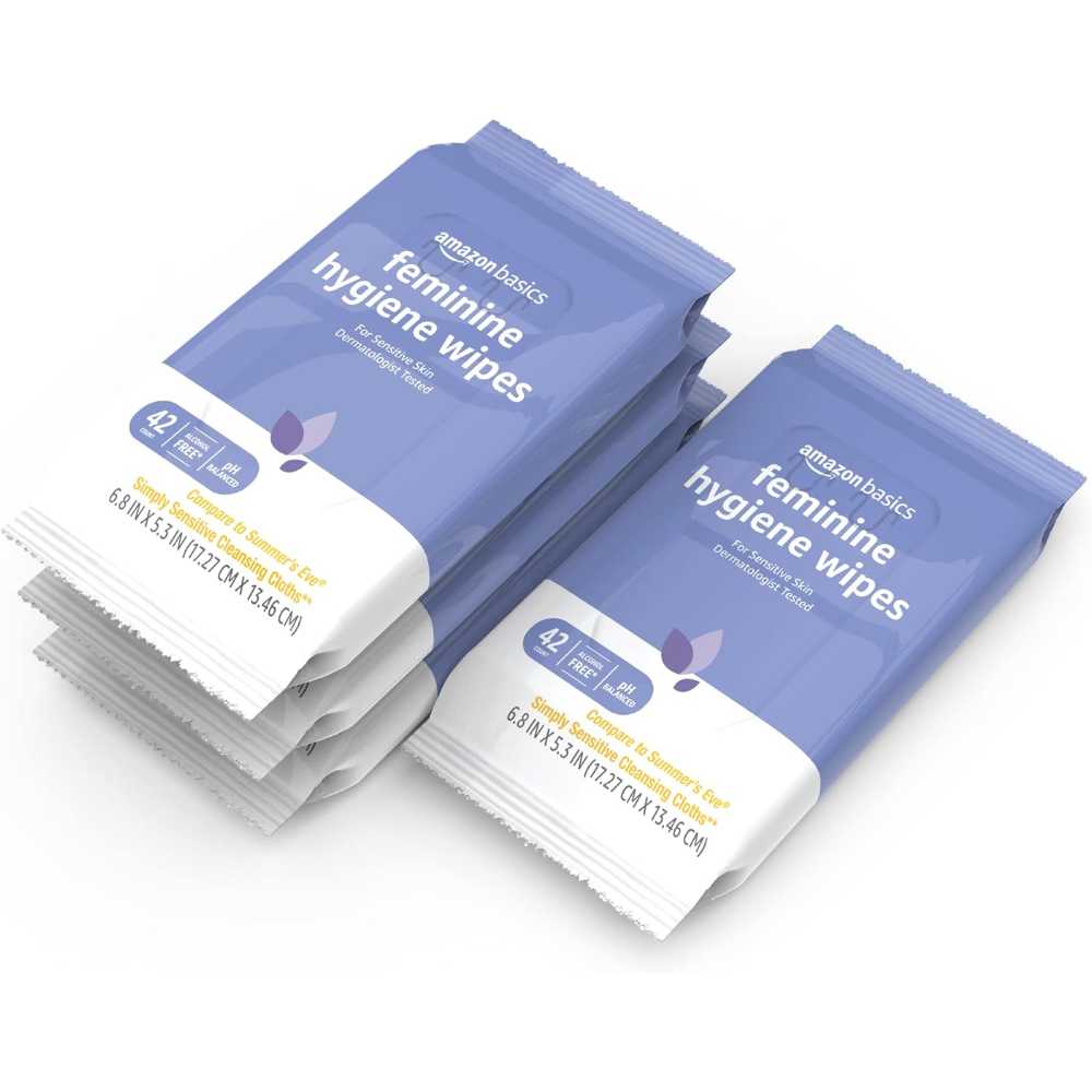 168-Pack Amazon Basics Flushable Feminine Hygiene Wipes