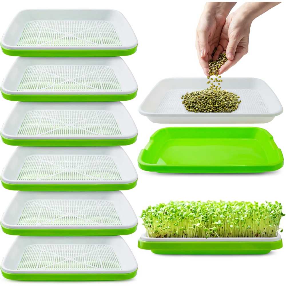 6-Pack Warmfarm Seed Sprouter Trays w/ Drain Holes