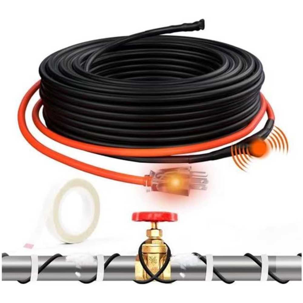 HEATIT 140' Self-Regulating Pipe Heating Cable w/ Built-in Thermostat (3W/ft.)