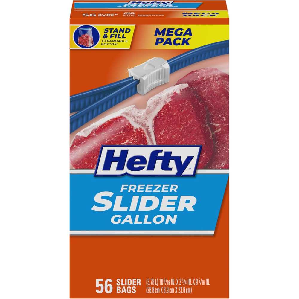 112-Pack Hefty Gallon Slider Freezer Bags