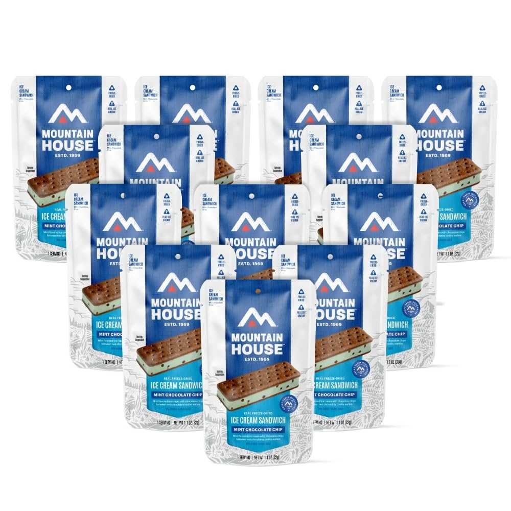 12-Pack Mountain House Freeze Dried Mint Chocolate Chip Ice Cream Sandwich