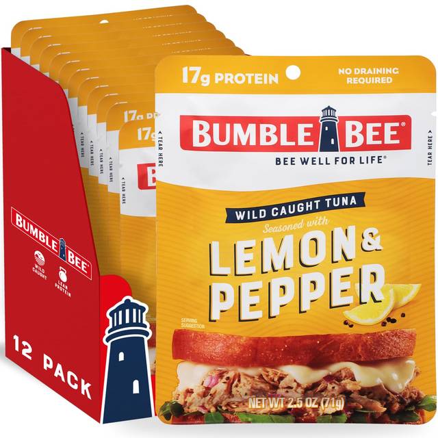 12-Pack Bumble Bee Lemon & Pepper Seasoned Tuna, 2.5 oz