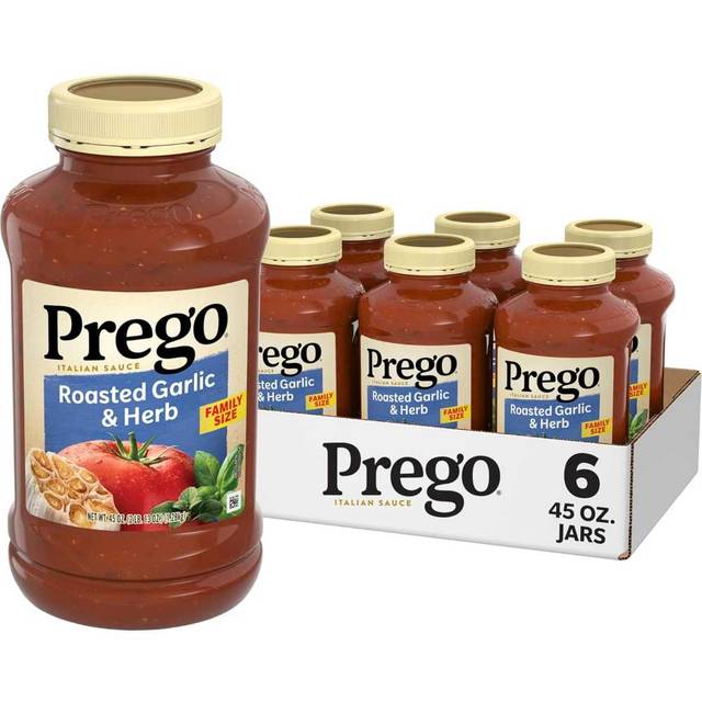 6-Pack Prego Roasted Garlic & Herb Pasta Sauce, 45 oz.