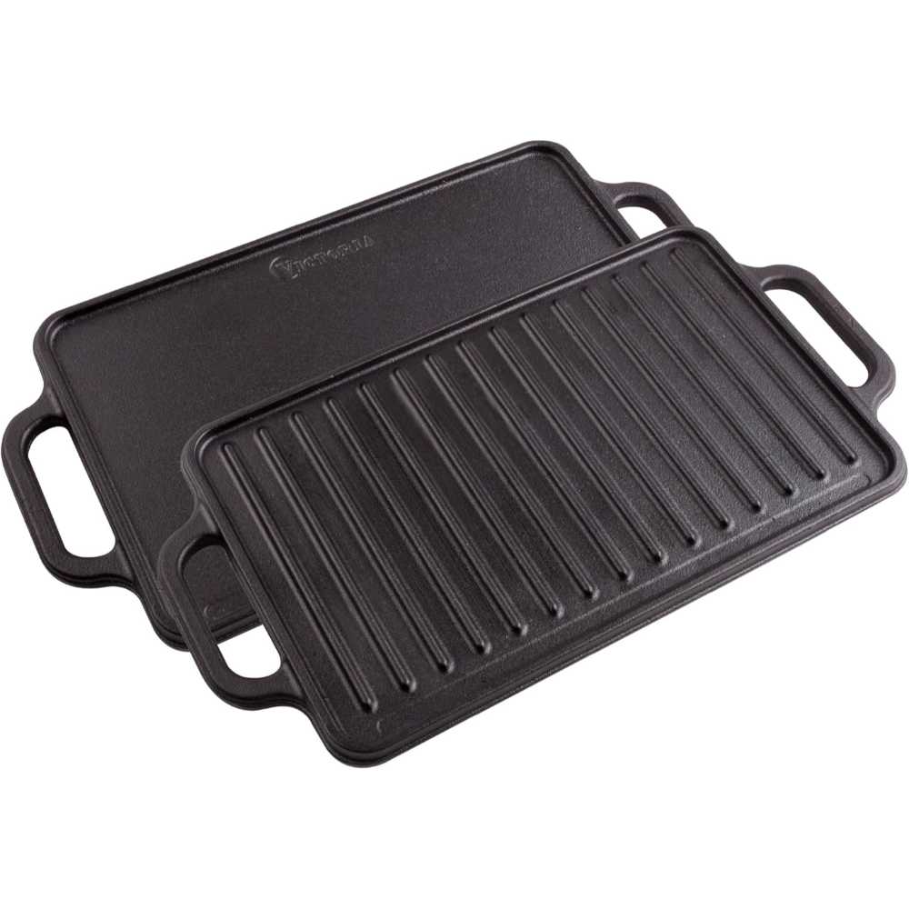 Victoria Reversible Cast-Iron Griddle, 13" x 8.5"