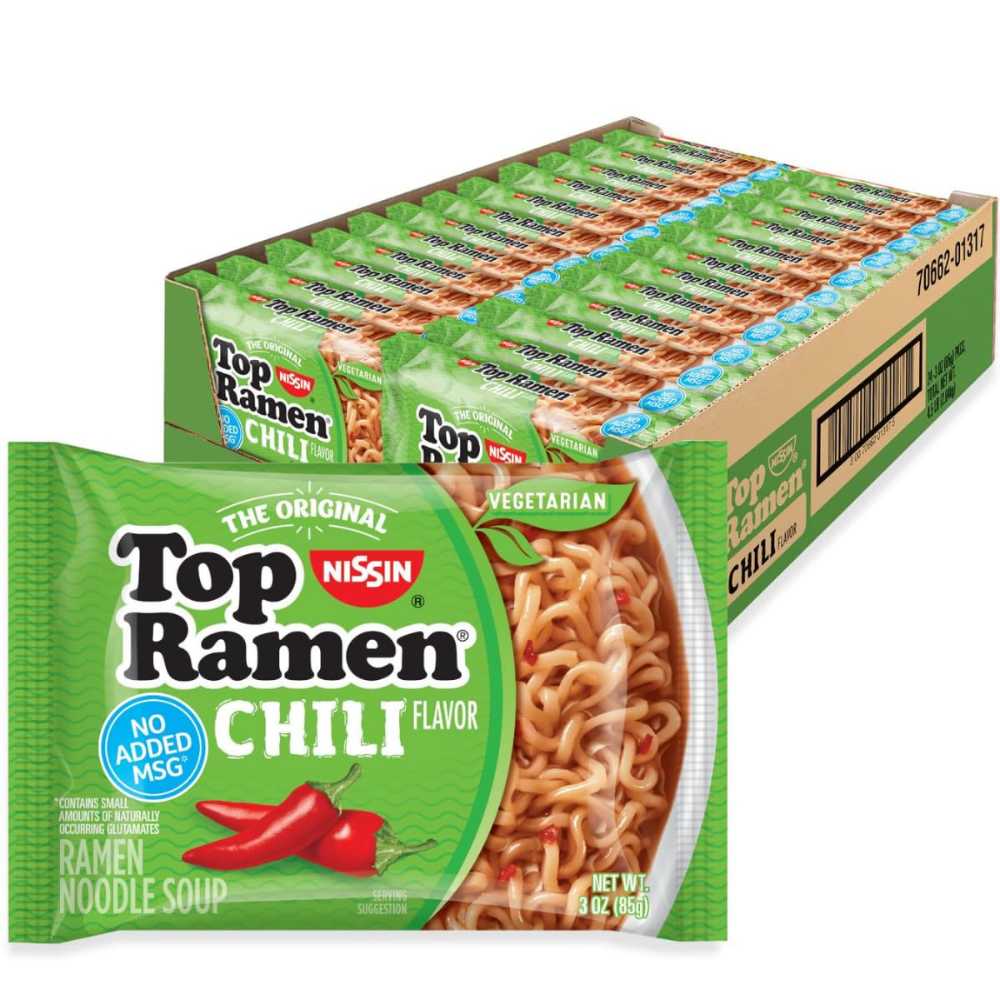 24-Pack Nissin Top Ramen Noodle Soup, 3 oz. (Chili)
