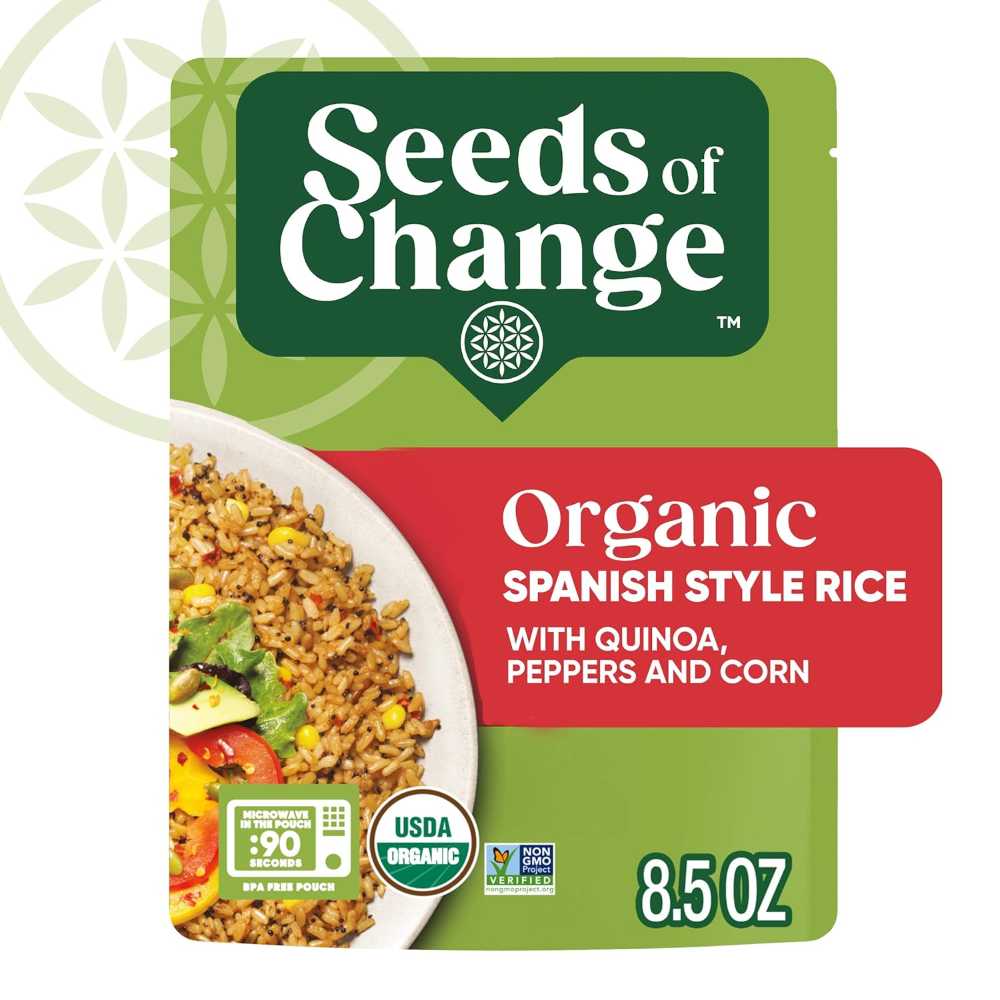 12-Pack Seeds of Change Organic Spanish Style Rice w/ Quinoa, Peppers & Corn, 8.5 oz.