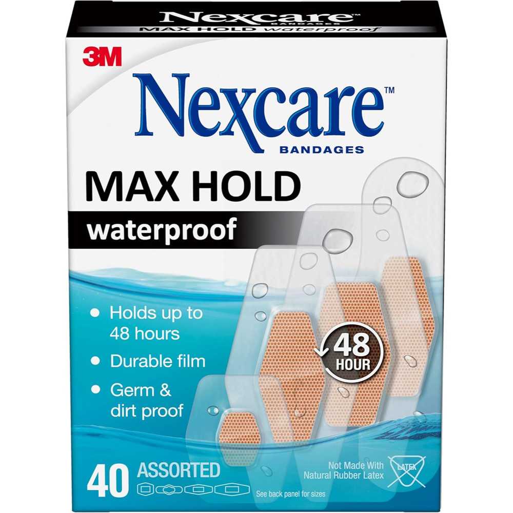 40-Pack Nexcare Max Hold Waterproof Bandages (Assorted Sizes)