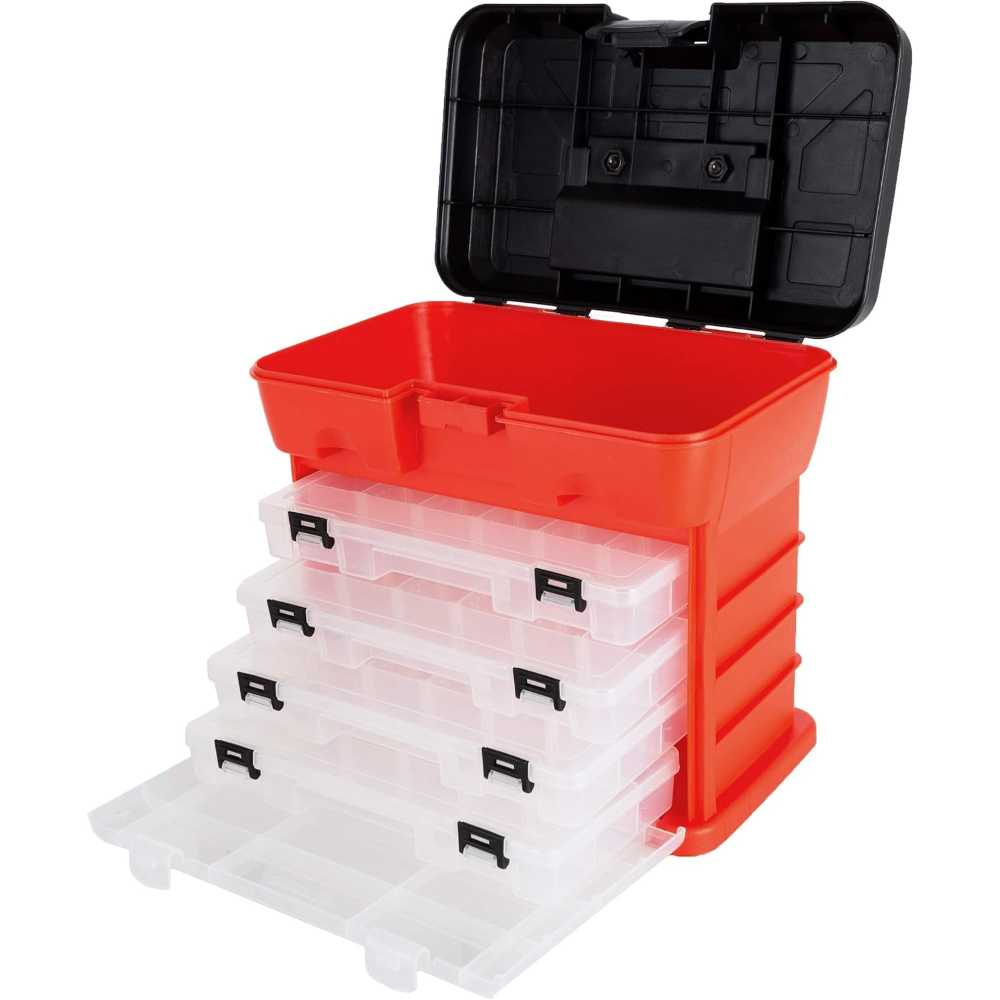 Stalwart Tool Storage Box w/ 4 Trays