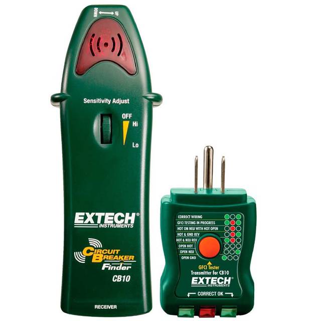 Extech Circuit Breaker Finder + GFCI Receptacle Tester Kit
