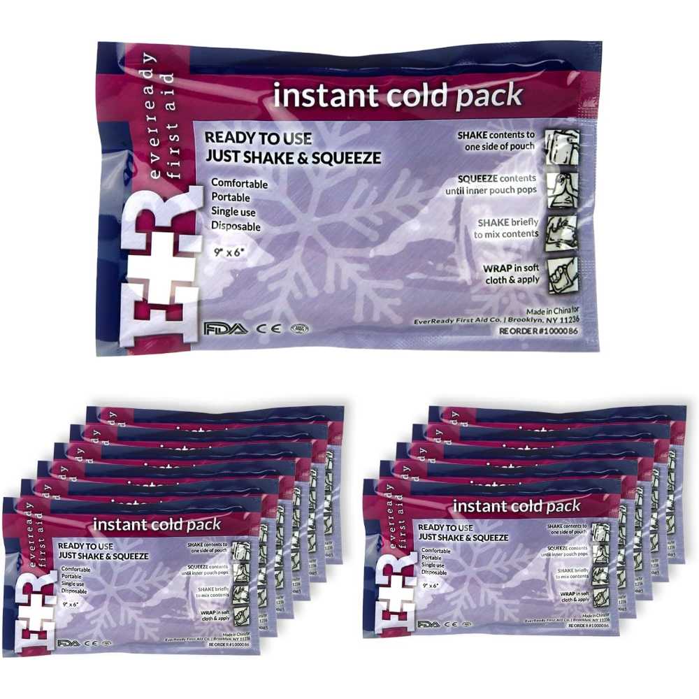 12-Pack Ever Ready 6" x 9" Instant Cold Packs