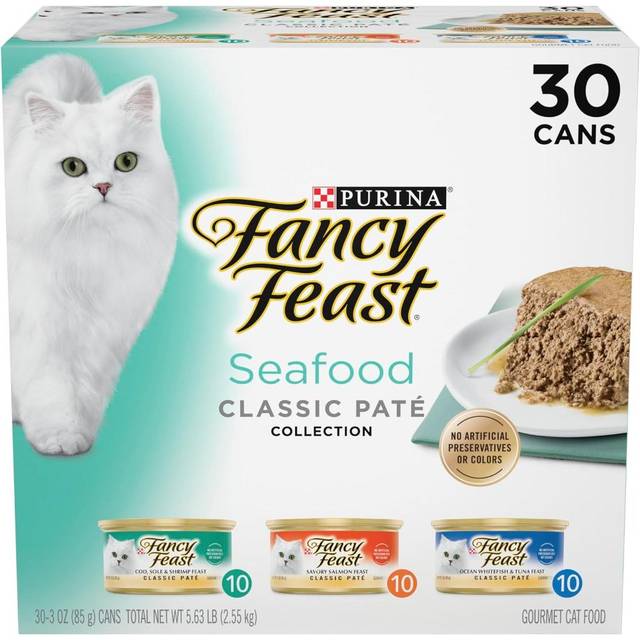 30-Pack Purina Fancy Feast Seafood Classic Pate Collection, 3 oz.