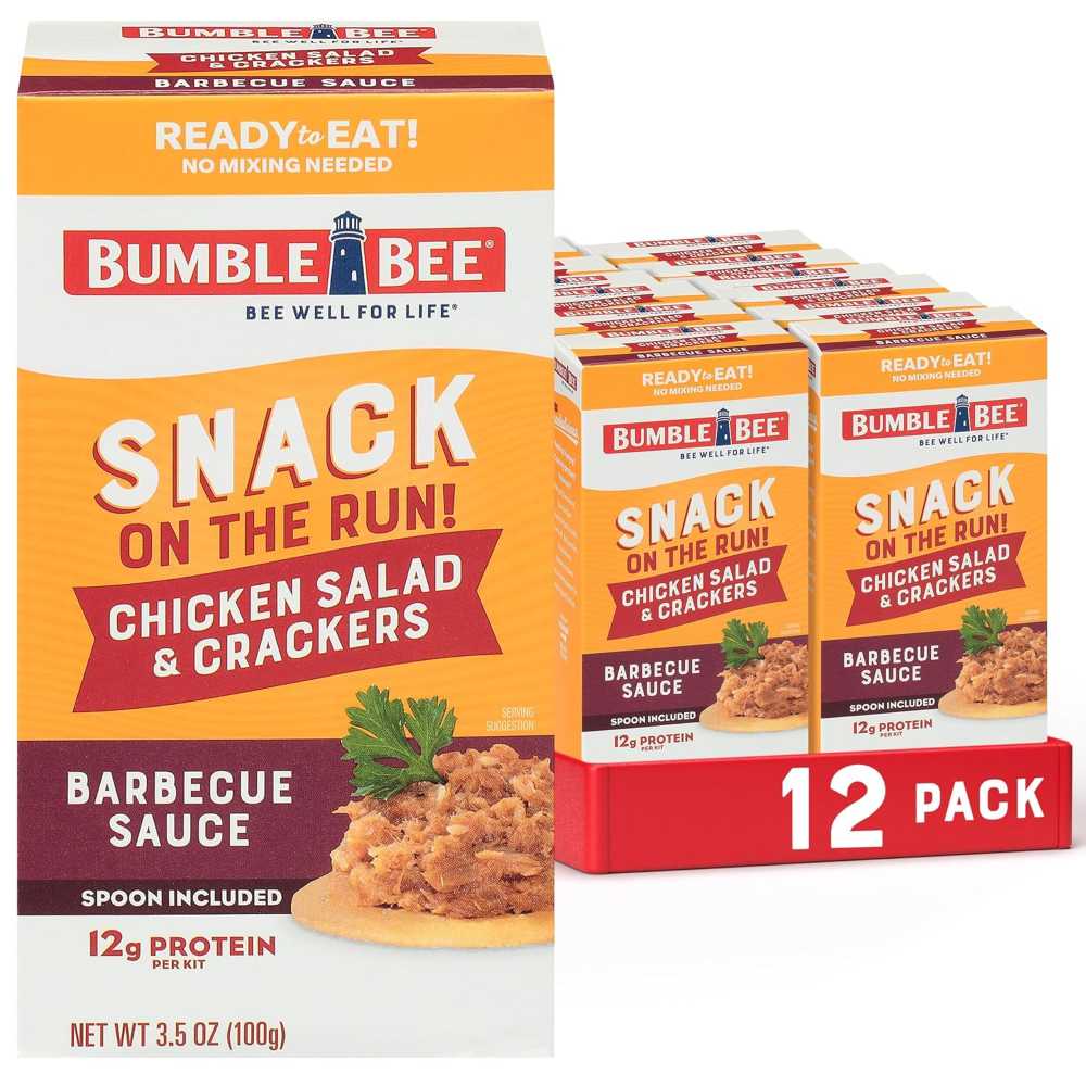 12-Pack Bumble Bee Snack On The Run! BBQ Chicken Salad & Crackers