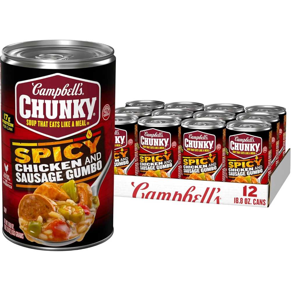 12-Pack Campbell’s Chunky Spicy Chicken & Sausage Gumbo, 18.8 oz.