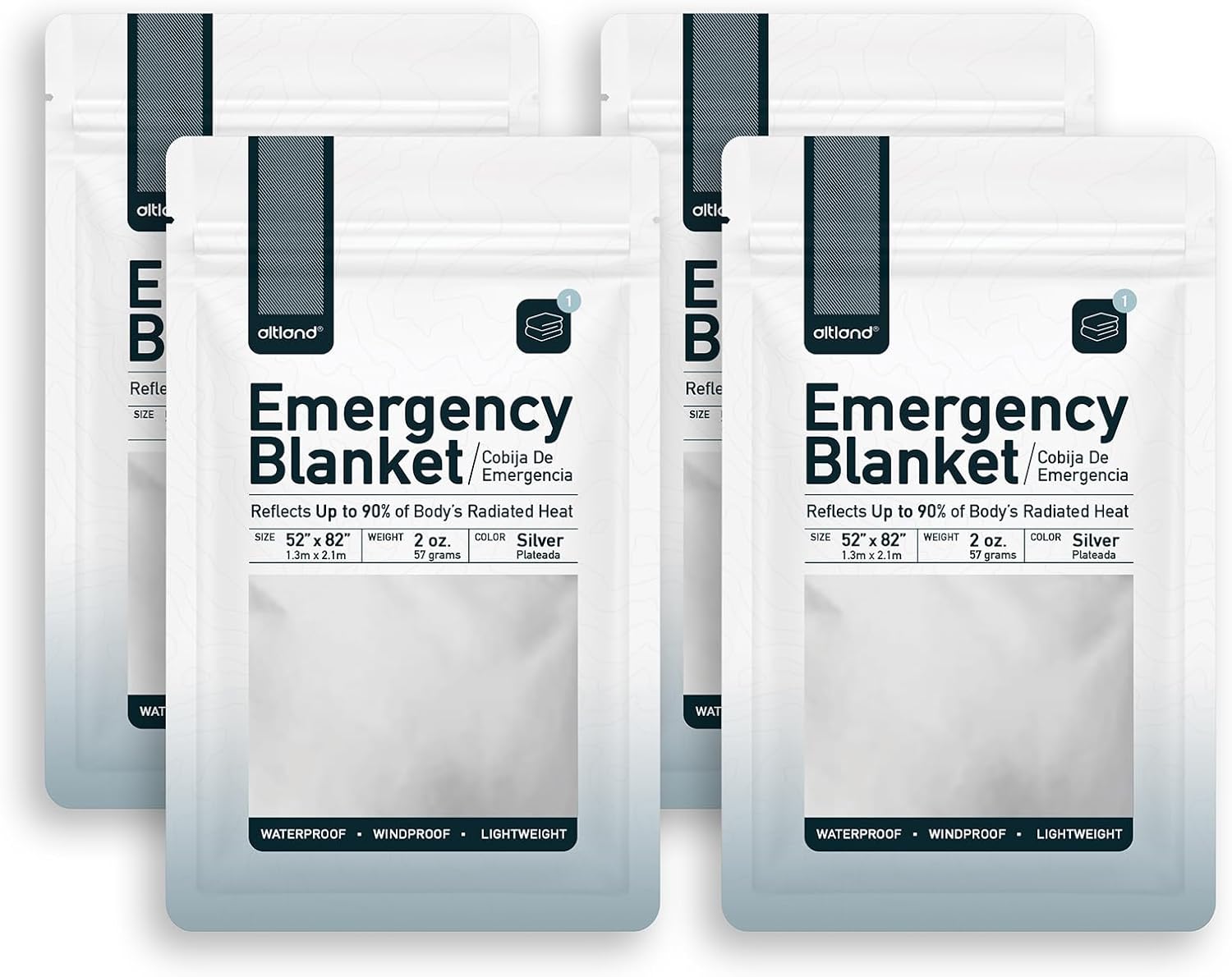 4-Pack Altland Emergency Mylar Blankets