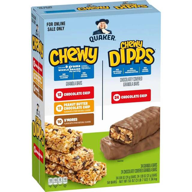 Prime: 58-Pack Quaker Chewy Granola Bars (4 Flavor Variety Pack)