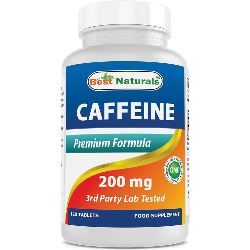120-Pack Best Naturals Caffeine Pills, 200mg