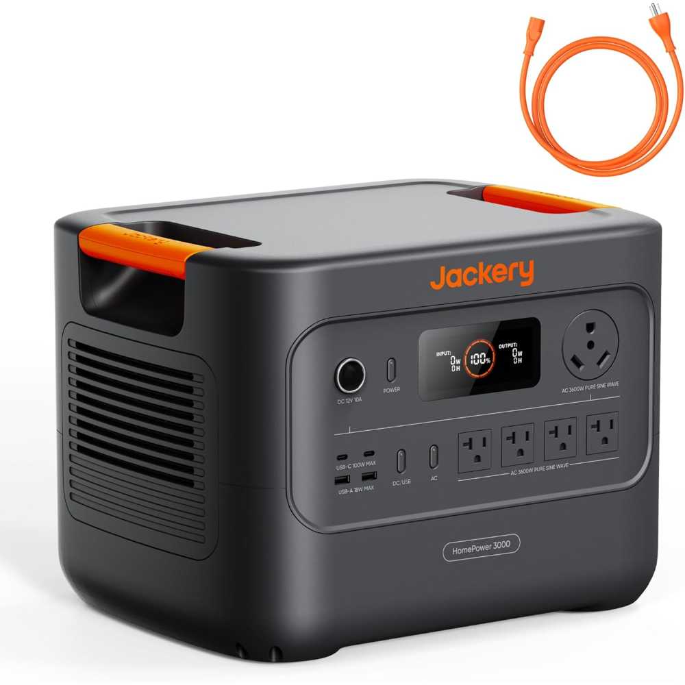 Bundle Deal: Jackery HomePower 3600W/3072Wh LiFePO4 Power Station + Free Renewed 200W Solar Panel